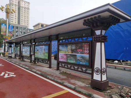 浙江宁波12米候车亭安装完成   2019年4月